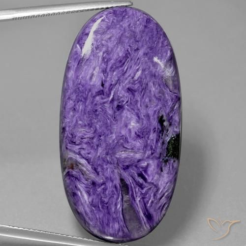 55,43 ctw natürlicher violetter Charoit, Oval Schliff, Lichtundurchlässig