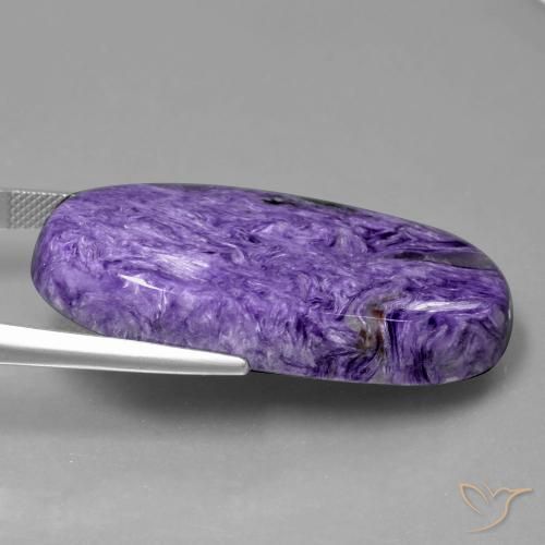 55,43 ctw natürlicher violetter Charoit, Oval Schliff, Lichtundurchlässig