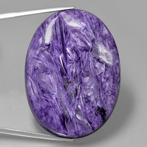 107,30 ctw natürlicher violetter Charoit, Oval Schliff, Lichtundurchlässig