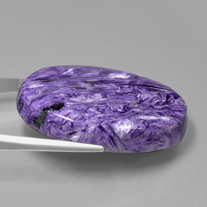 107,30 ctw natürlicher violetter Charoit, Oval Schliff, Lichtundurchlässig