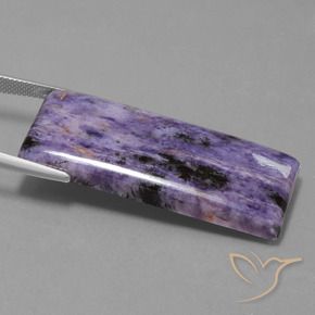 9,17 ctw natürlicher tiefviolett Charoit, Baguette, Lichtundurchlässig