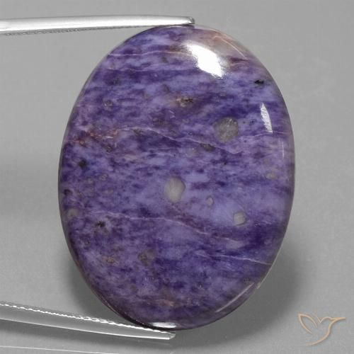 42.80ct Natürlicher Mittelviolett Charoit, Oval, Lichtundurchlässig