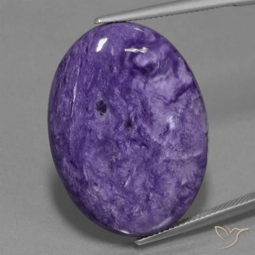 34.07ct Natürlicher Mittelviolett Charoit, Oval, Lichtundurchlässig