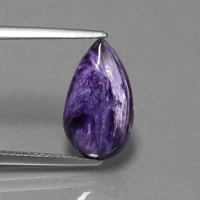 4,07 ctw natürlicher Violett Charoit, Birnenform, Lichtundurchlässig