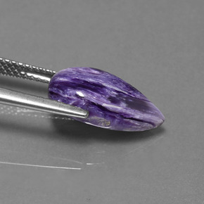 4,07 ctw natürlicher Violett Charoit, Birnenform, Lichtundurchlässig