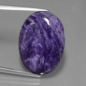 15,36 ctw natürlicher violetter Charoit, Oval Schliff, Lichtundurchlässig