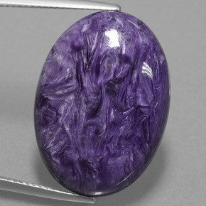22,22 ctw natürlicher violetter Charoit, Oval Schliff, Lichtundurchlässig