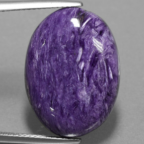 15,38 ctw natürlicher violetter Charoit, Oval Schliff, Lichtundurchlässig