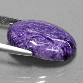 15,38 ctw natürlicher violetter Charoit, Oval Schliff, Lichtundurchlässig