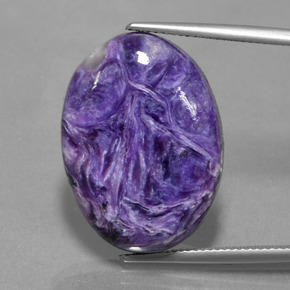 22,50 ctw natürlicher violetter Charoit, Oval Schliff, Lichtundurchlässig