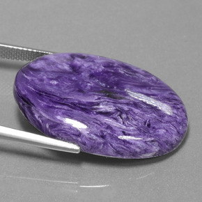 30,97 ctw natürlicher violetter Charoit, Oval Schliff, Lichtundurchlässig