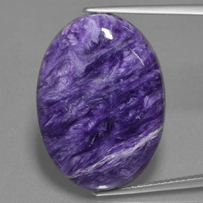 21,21 ctw natürlicher violetter Charoit, Oval Schliff, Lichtundurchlässig