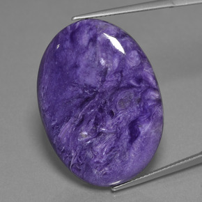 30,48 ctw natürlicher violetter Charoit, Oval Schliff, Lichtundurchlässig