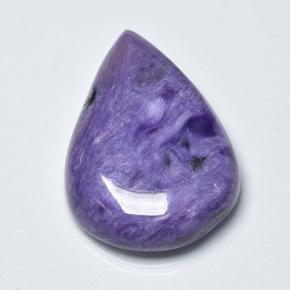 15,14 ctw natürlicher violetter Charoit, Birnenform, Lichtundurchlässig