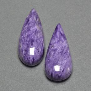 13,24 ct natürliche violetter Charoit-Edelsteine, Birnenform, Lichtundurchlässig
