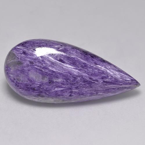 11,04 ctw natürlicher violetter Charoit, Birnenform, Lichtundurchlässig