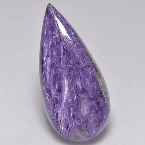 11,04 ctw natürlicher violetter Charoit, Birnenform, Lichtundurchlässig