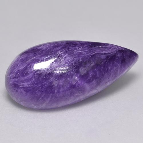 9,88 ctw natürlicher violetter Charoit, Birnenform, Lichtundurchlässig