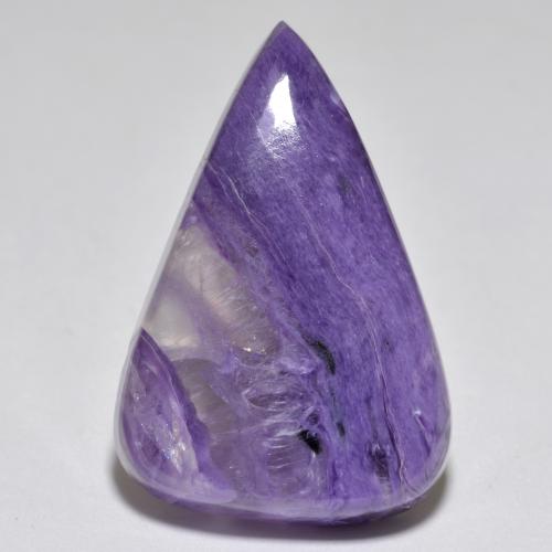 21,84 ctw natürlicher violetter Charoit, Birnenform, Lichtdurchlässig