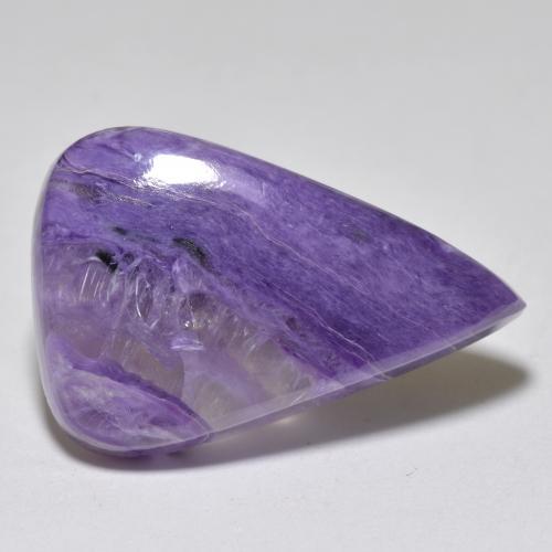 21,84 ctw natürlicher violetter Charoit, Birnenform, Lichtdurchlässig