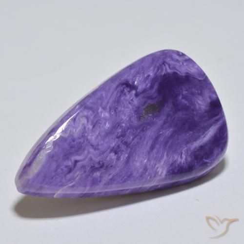 25,37 ctw natürlicher violetter Charoit, Birnenform, Lichtundurchlässig