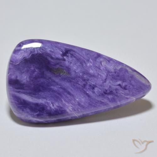 25,37 ctw natürlicher violetter Charoit, Birnenform, Lichtundurchlässig