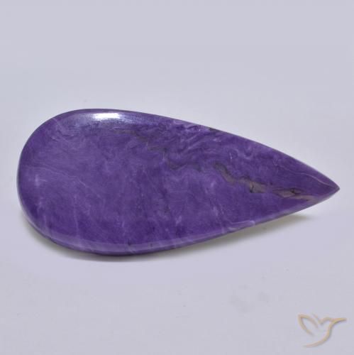 64.39ct Natürlicher tiefviolett Charoit, Birnenform, Lichtundurchlässig