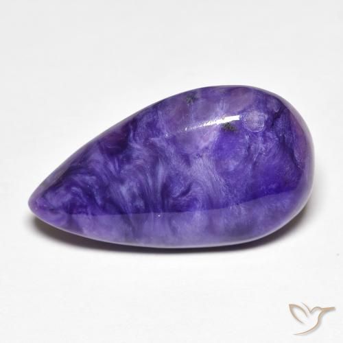 10.22ct Natürlicher Medium Dark-Violet Charoit, Birnenform, Lichtundurchlässig