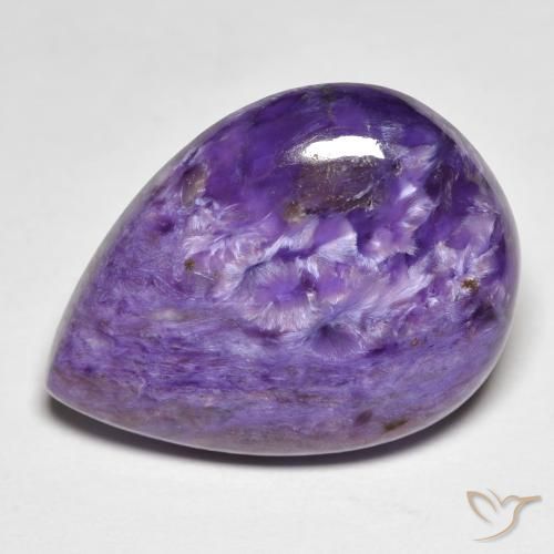14.25ct Natürlicher Medium Dark-Violet Charoit, Birnenform, Lichtundurchlässig