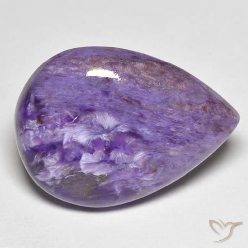 9,17 ctw natürlicher Medium Dark-Violet Charoit, Birnenform, Lichtundurchlässig