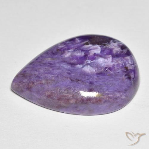 9,17 ctw natürlicher Medium Dark-Violet Charoit, Birnenform, Lichtundurchlässig
