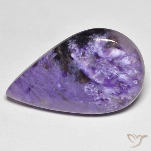 11,83 ctw natürlicher violetter Charoit, Birnenform, Lichtundurchlässig