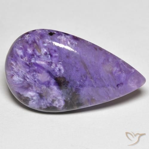 11,83 ctw natürlicher violetter Charoit, Birnenform, Lichtundurchlässig