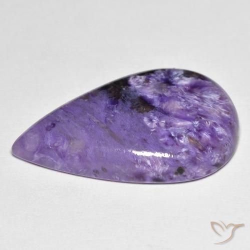 11,83 ctw natürlicher violetter Charoit, Birnenform, Lichtundurchlässig