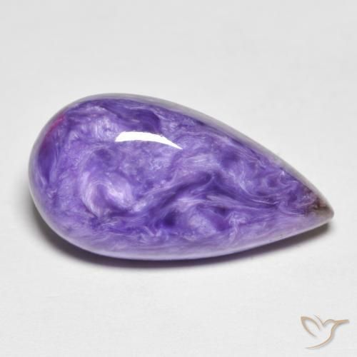 9,67 ctw natürlicher violetter Charoit, Birnenform, Lichtundurchlässig