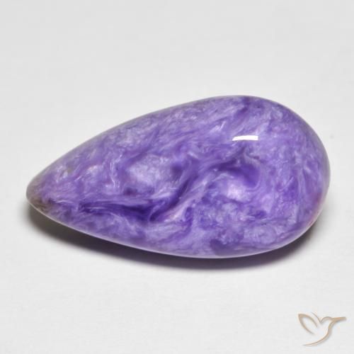 9,67 ctw natürlicher violetter Charoit, Birnenform, Lichtundurchlässig
