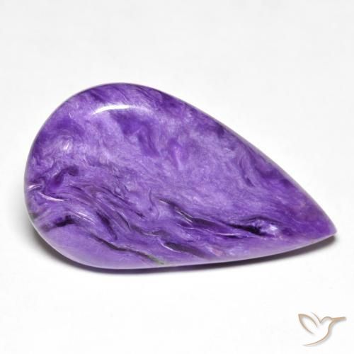 9,17 ctw natürlicher Medium Dark-Violet Charoit, Birnenform, Lichtundurchlässig