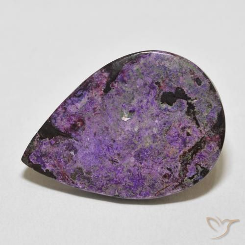 19.23ct Natürlicher Samt Lila Violett Charoit, Birnenform, Lichtundurchlässig