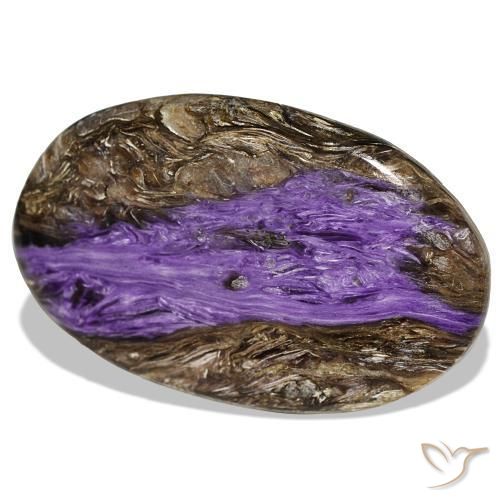 52,72 ctw natürlicher violetter Charoit, Birnenform, Lichtundurchlässig