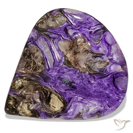 80,16 ctw natürlicher violetter Charoit, Birnenform, Lichtundurchlässig