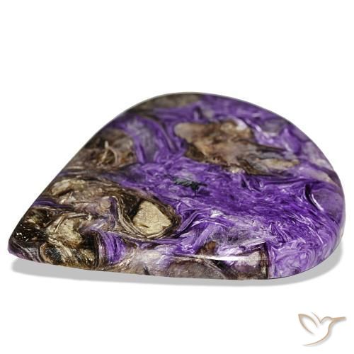 80,16 ctw natürlicher violetter Charoit, Birnenform, Lichtundurchlässig
