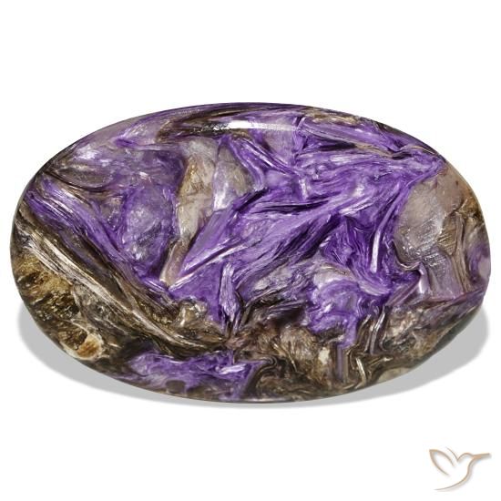 51,52 ctw natürlicher violetter Charoit, Oval Schliff, Lichtundurchlässig