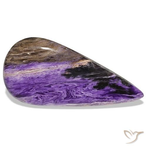 39,61 ctw natürlicher violetter Charoit, Birnenform, Lichtundurchlässig