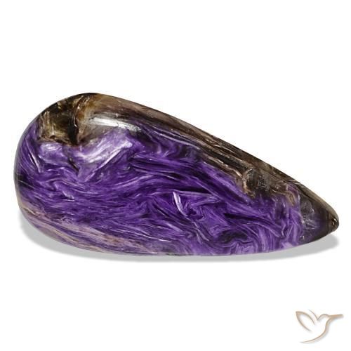 19,48 ctw natürlicher violetter Charoit, Birnenform, Lichtundurchlässig