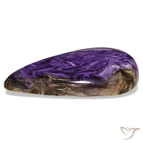 19,48 ctw natürlicher violetter Charoit, Birnenform, Lichtundurchlässig