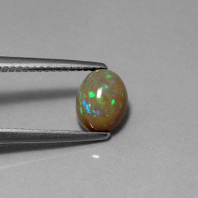 1,03 ctw natürlicher mehrfarbiger Schokoladenopal, Transparent, Transparent / Lichtdurchlässig