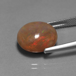 6,46 ctw natürlicher mehrfarbiger Schokoladenopal, Transparent, Transparent / Lichtdurchlässig