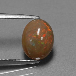 1,42 ctw natürlicher mehrfarbiger Schokoladenopal, Oval Schliff, Lichtundurchlässig
