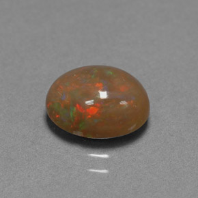 1,42 ctw natürlicher mehrfarbiger Schokoladenopal, Oval Schliff, Lichtundurchlässig
