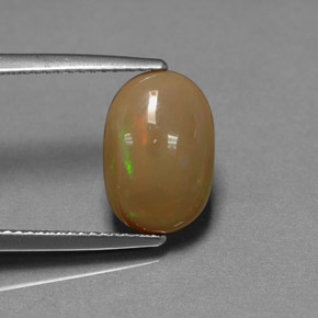 2,59 ctw natürlicher mehrfarbiger Schokoladenopal, Oval Schliff, Lichtundurchlässig